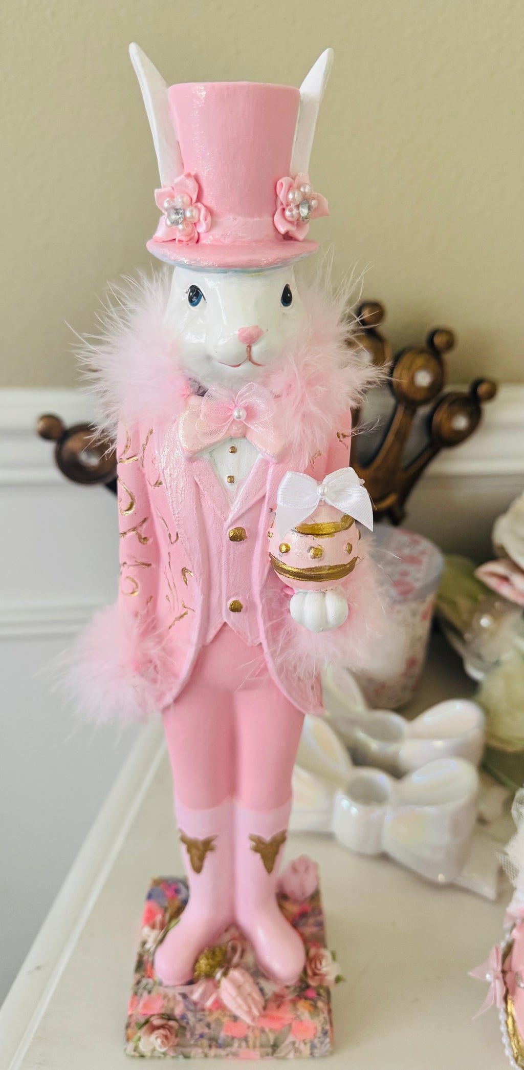 Pink Bunny Figurine