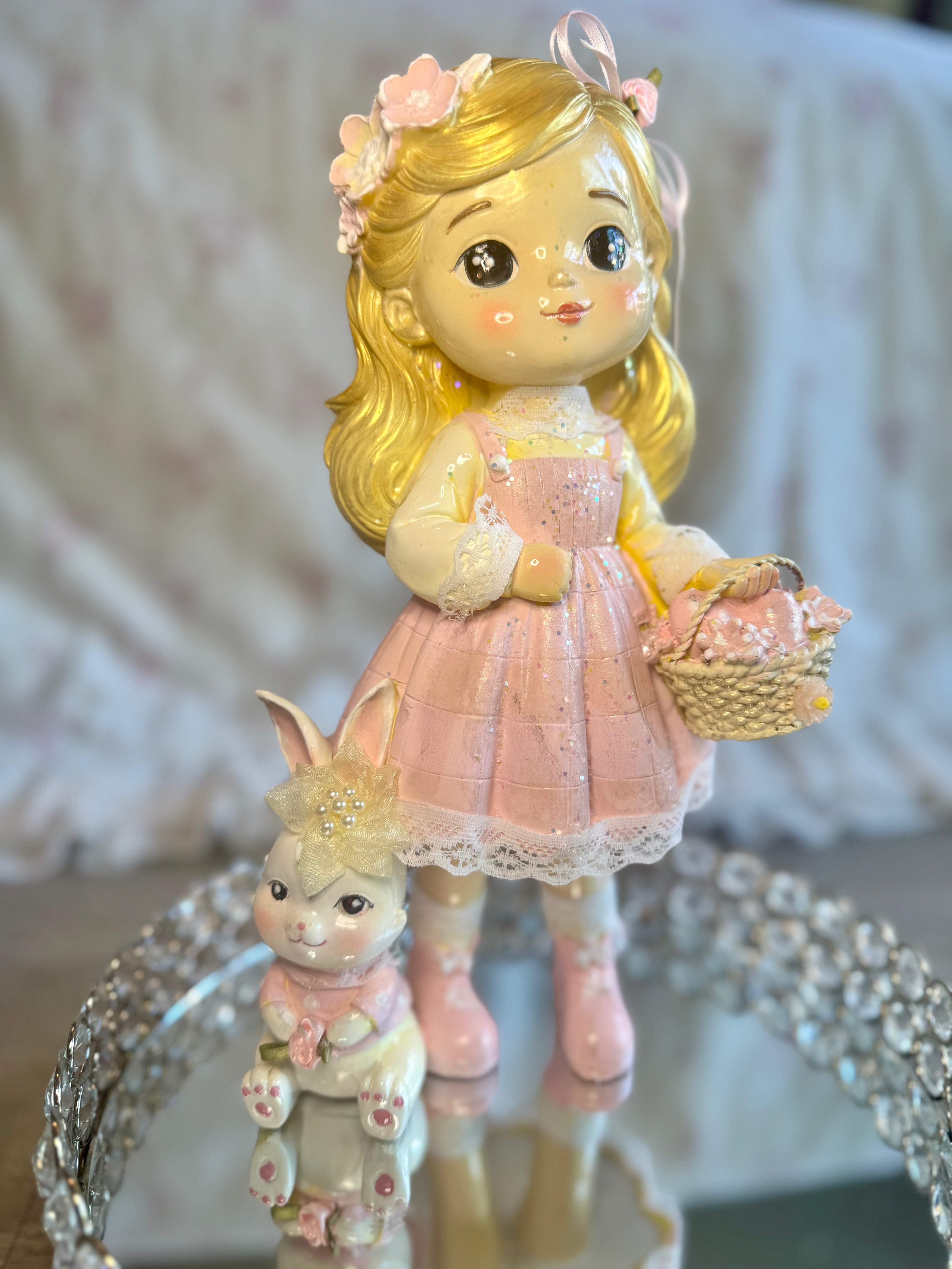 Easter Resin Young girl figurine
