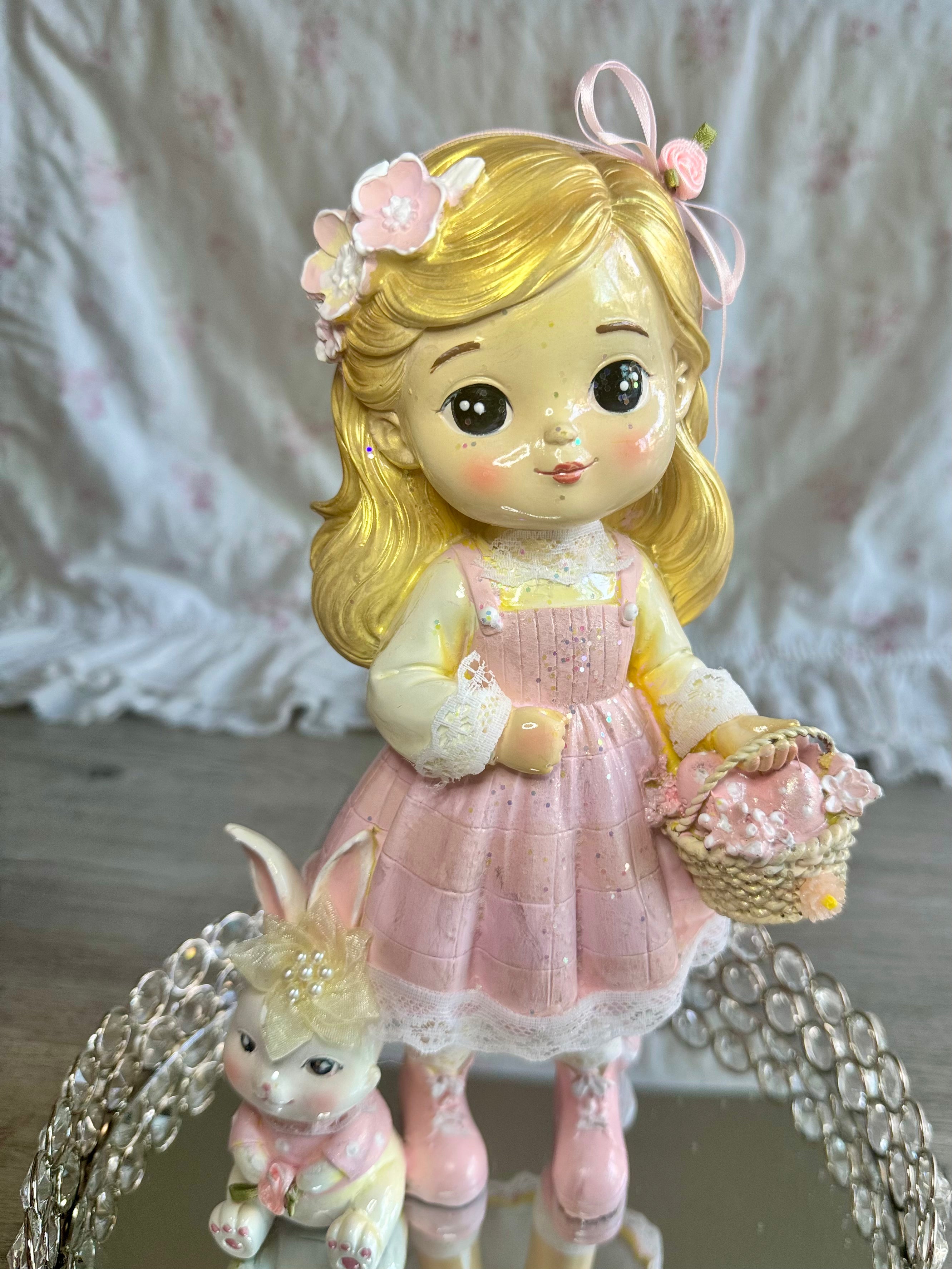 Easter Resin Young girl figurine