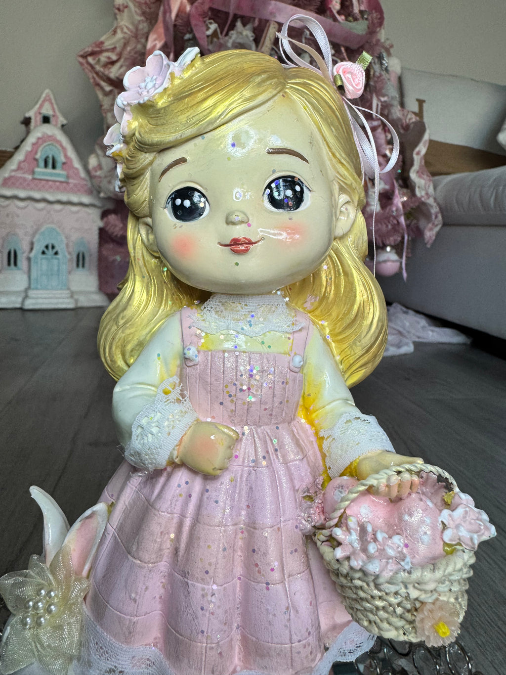 Easter Resin Young girl figurine