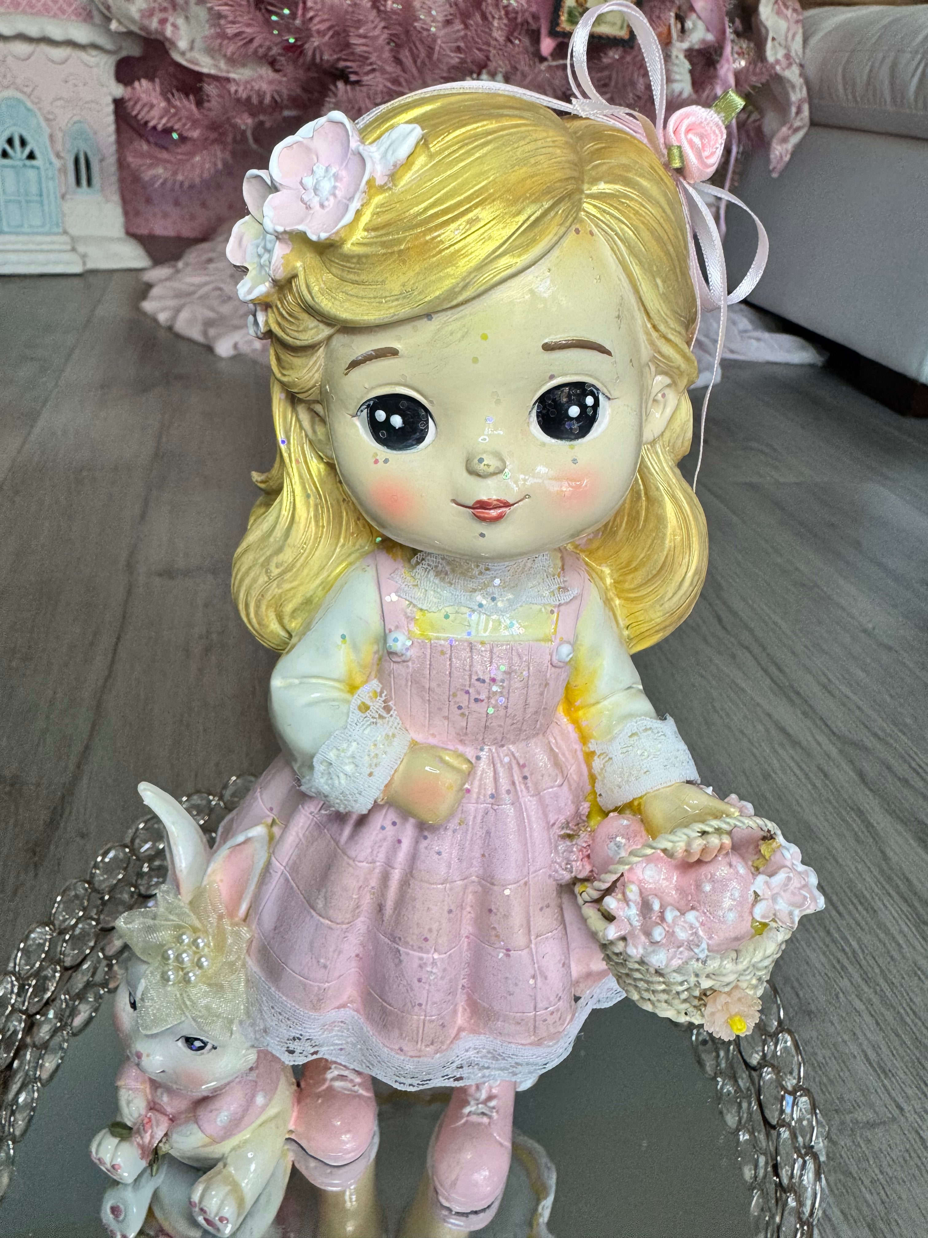 Easter Resin Young girl figurine