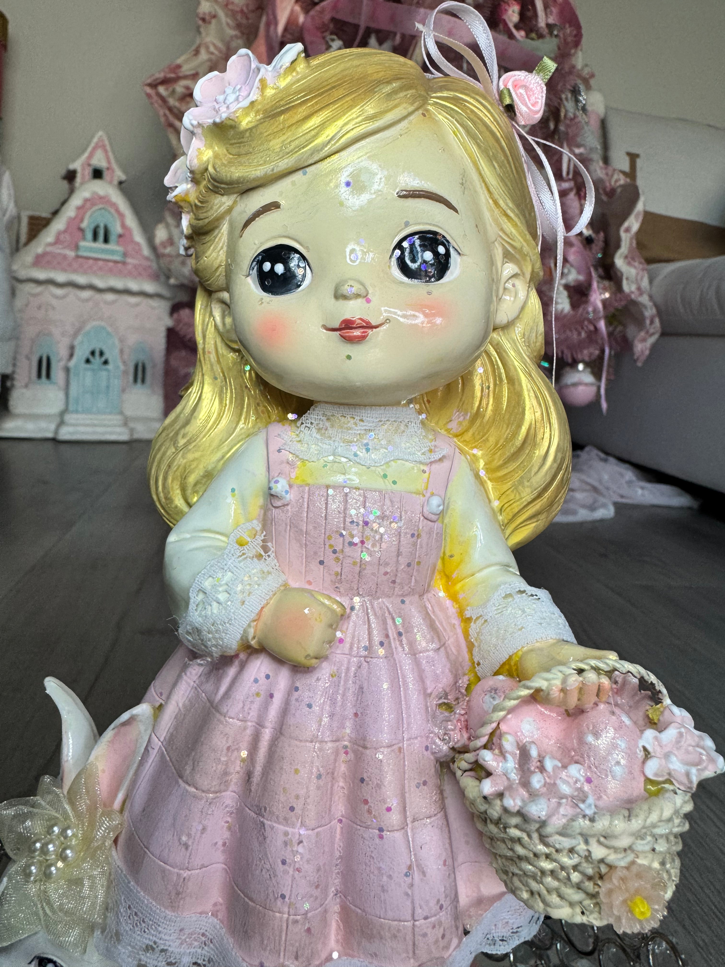 Easter Resin Young girl figurine