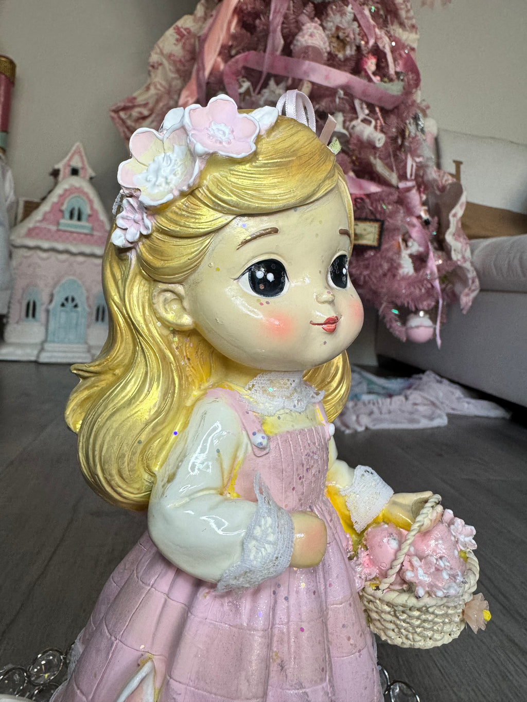 Easter Resin Young girl figurine