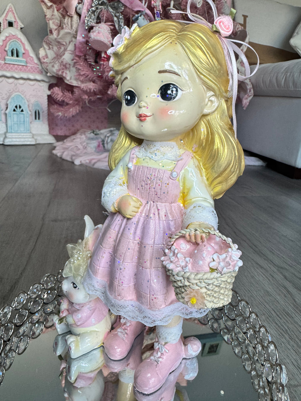Easter Resin Young girl figurine